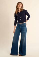 Molly Bracken Elodie Heart Button Cardigan in Marine Navy