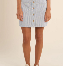 Molly Bracken Heidi Stripe Denim Mini Skirt with Buttons