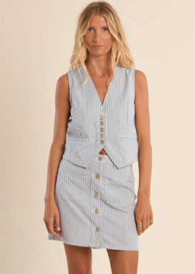 Molly Bracken Spencer Stripe Denim Vest