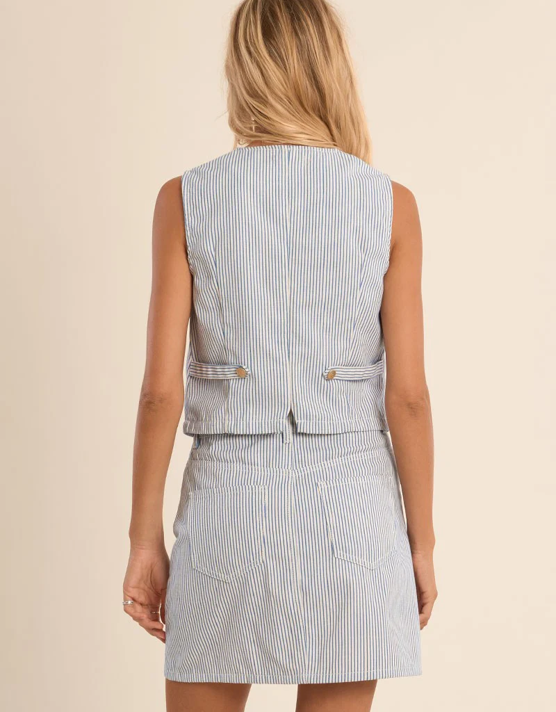 Molly Bracken Spencer Stripe Denim Vest