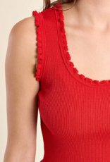 Molly Bracken Lauren Knitted Tank Top in Red