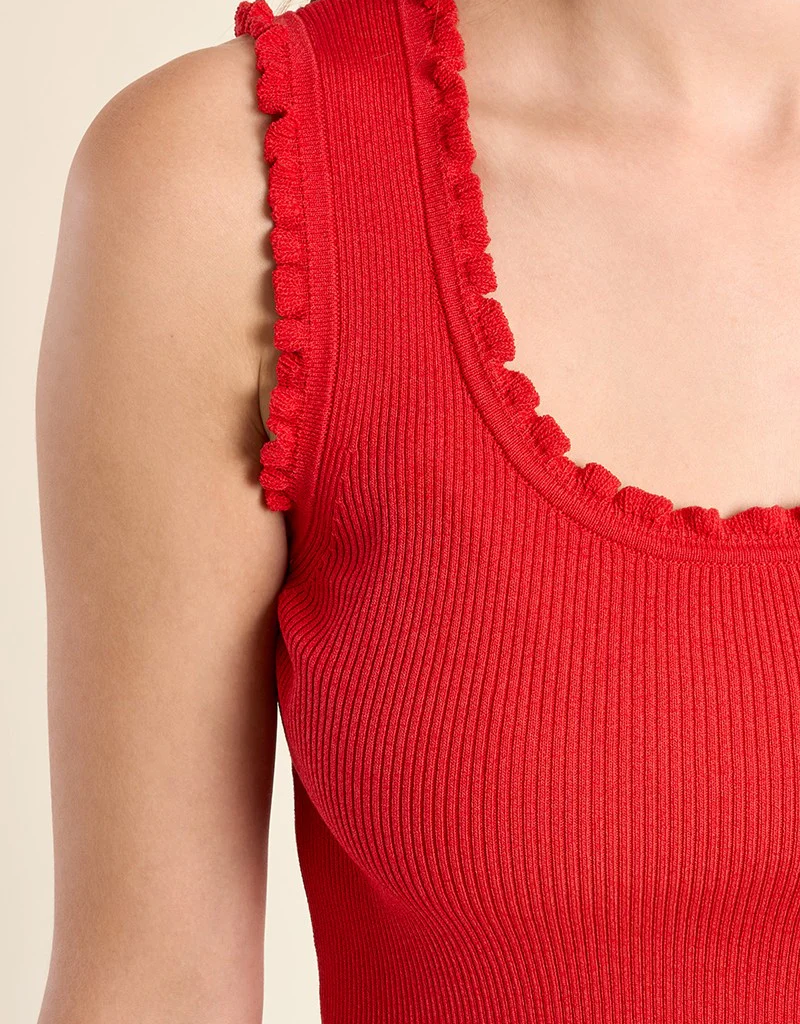 Molly Bracken Lauren Knitted Tank Top in Red