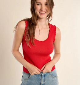 Molly Bracken Lauren Lettuce Edge Knitted Tank Top