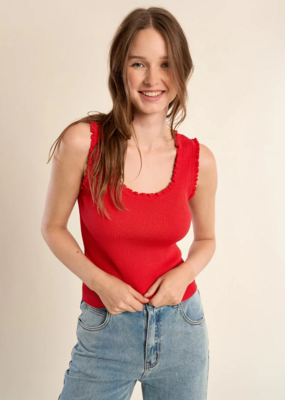 Molly Bracken Lauren Lettuce Edge Knitted Tank Top