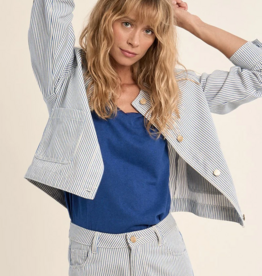 Molly Bracken Stephanie Stripe Denim Jacket