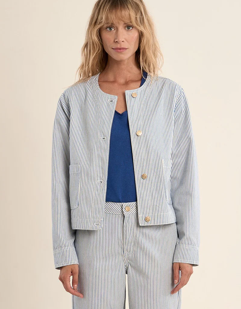 Molly Bracken Stephanie Stripe Denim Jacket