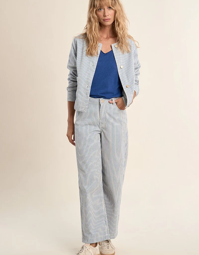 Molly Bracken Stephanie Stripe Denim Jacket