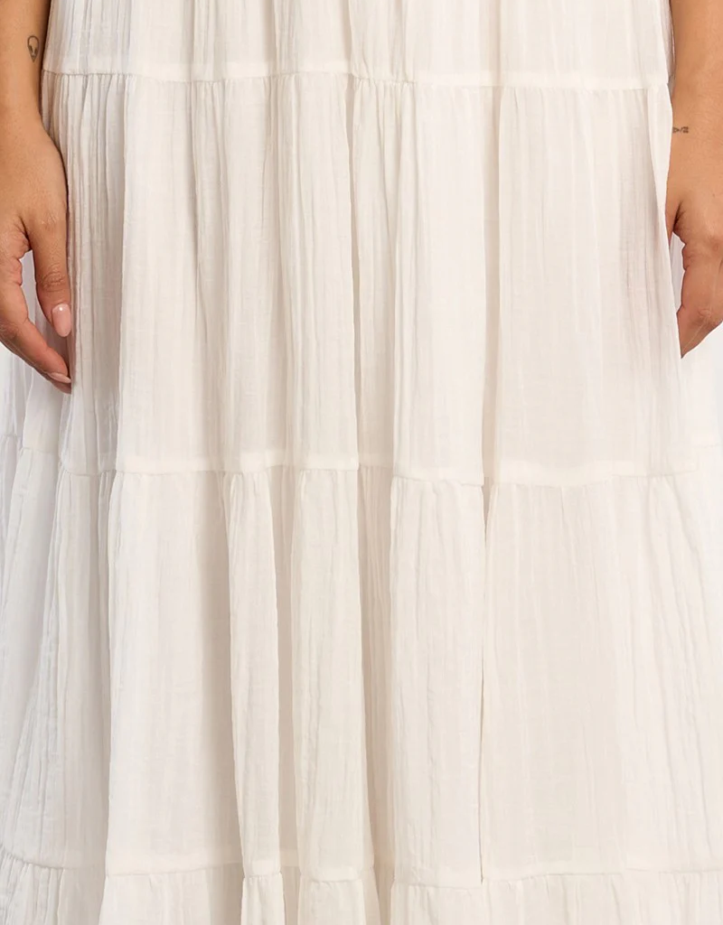 Molly Bracken Brody Tiered Skirt in White