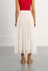 Molly Bracken Brody Tiered Skirt in White