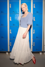 Molly Bracken Brody Tiered Skirt in White