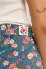 Molly Bracken Frankie Floral Printed Denim Mini Skirt