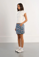 Molly Bracken Frankie Floral Printed Denim Mini Skirt