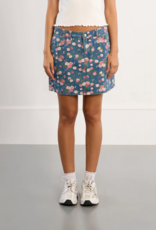 Molly Bracken Frankie Floral Printed Denim Mini Skirt