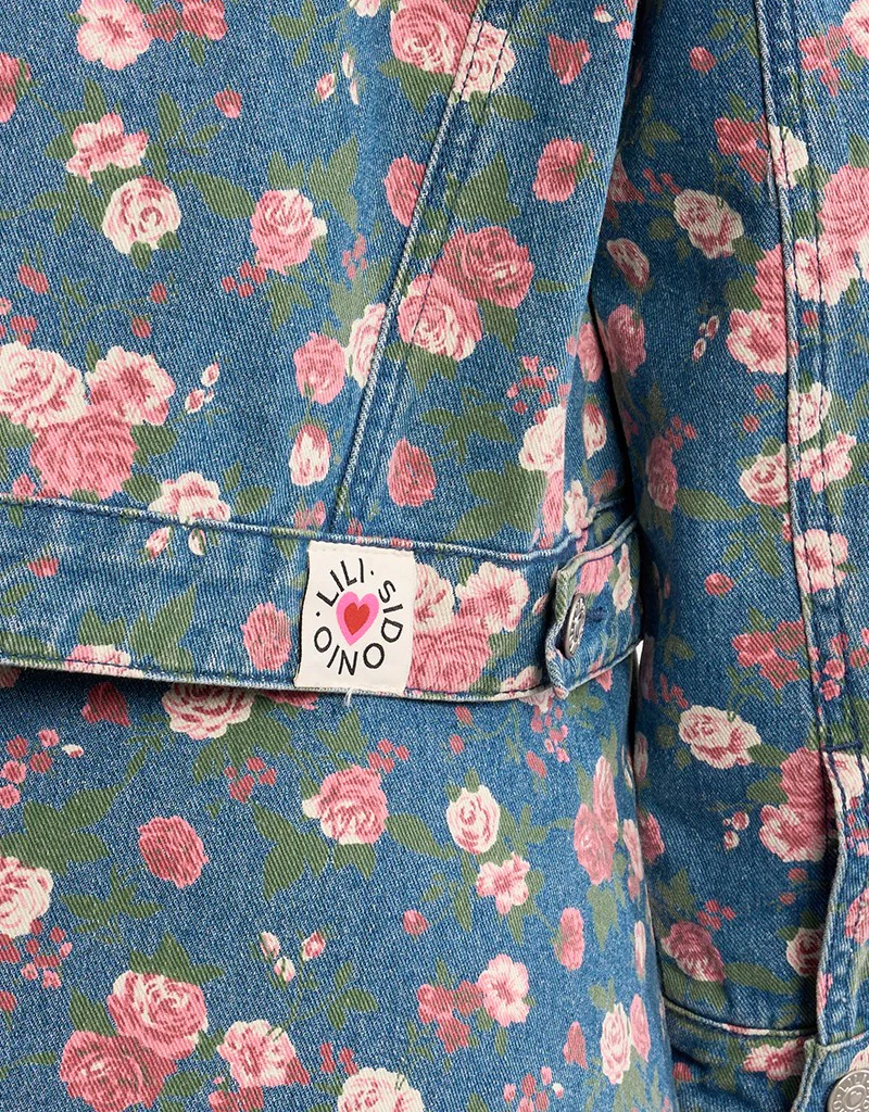 Molly Bracken Bobby Floral Printed Denim Jacket