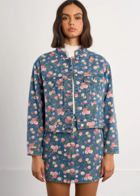 Molly Bracken Bobby Floral Printed Denim Jacket *Only One Left - XL*