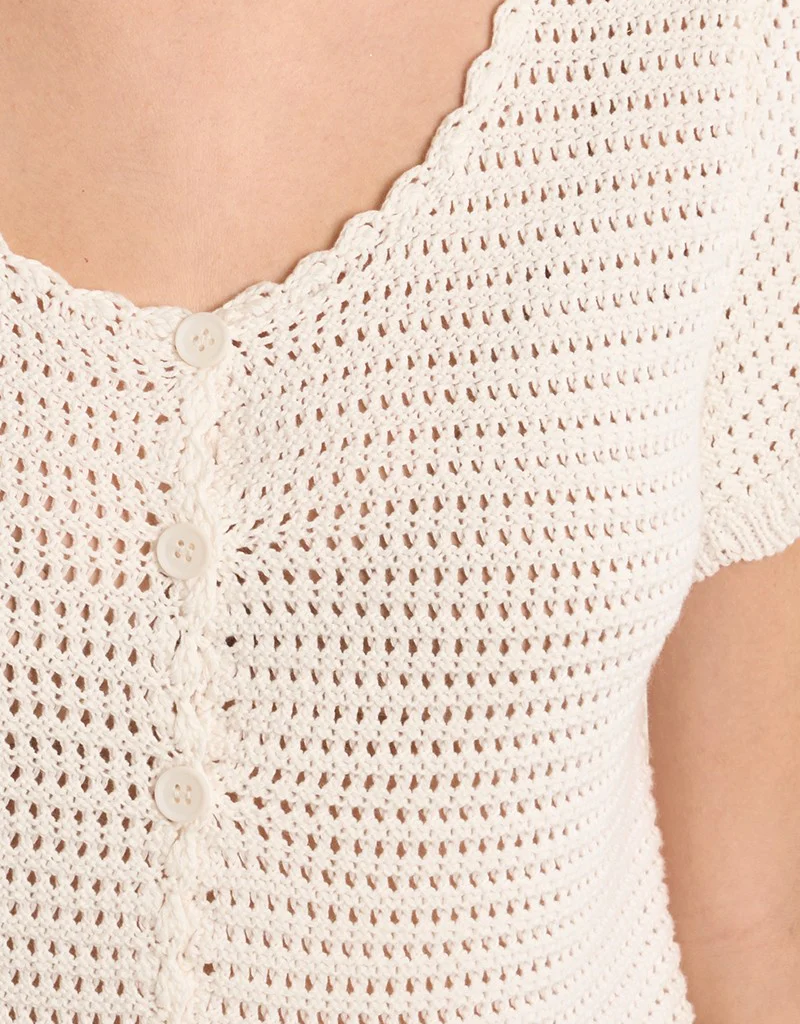 Molly Bracken Kelly Knitted Cardigan in White