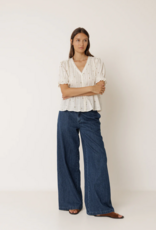 Indi and Cold Evelyn Short Sleeved Top in Ecru