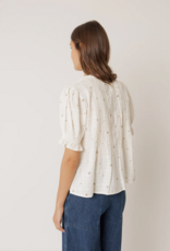 Indi and Cold Evelyn Short Sleeved Top in Ecru