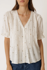 Indi and Cold Evelyn Short Sleeved Top in Ecru