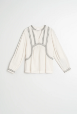 Indi and Cold Charlie Embroidered Blouse in Ecru
