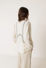 Indi and Cold Charlie Embroidered Blouse in Ecru