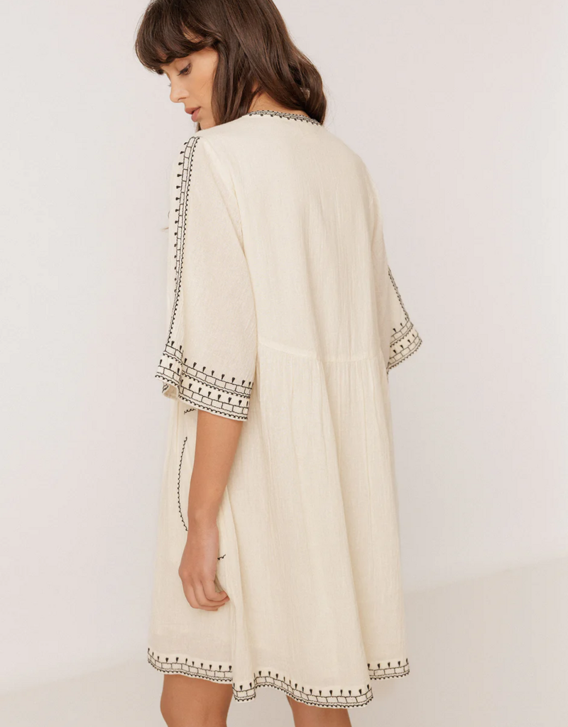 Indi and Cold Kristy Contrast Embroidered Dress