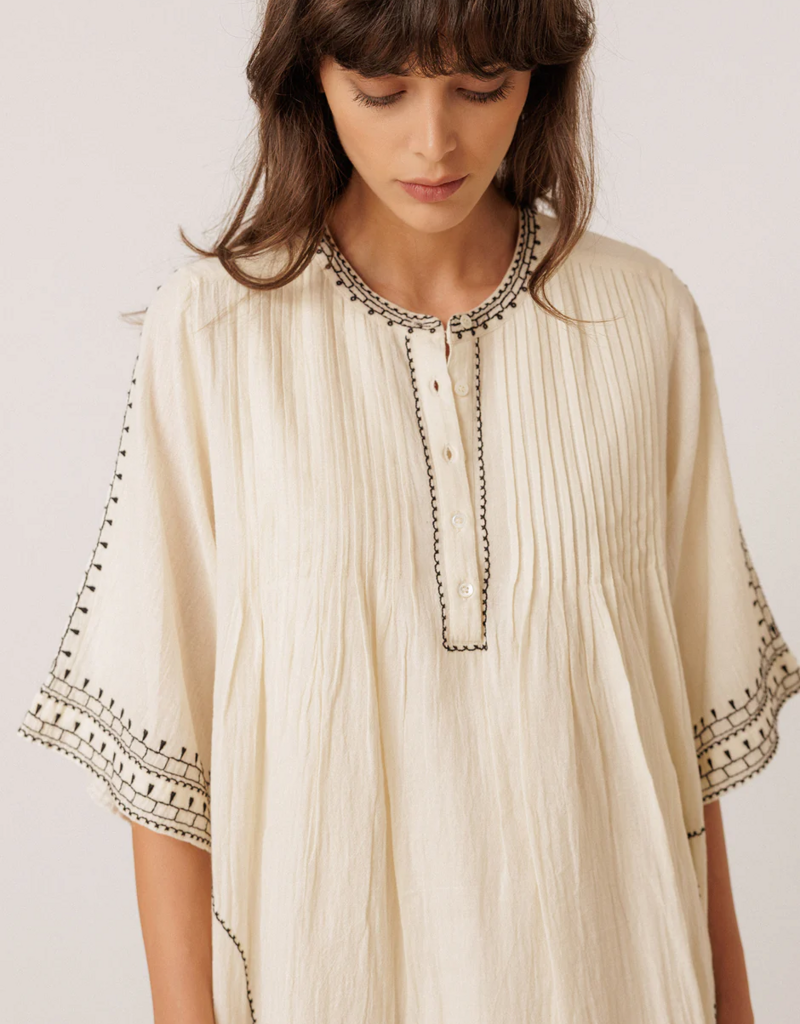 Indi and Cold Kristy Contrast Embroidered Dress