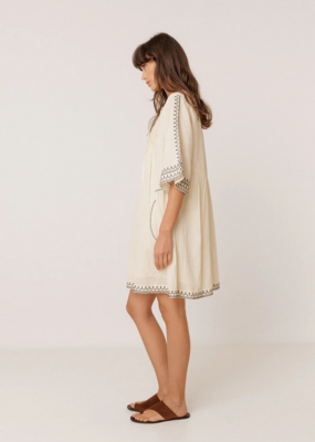 Indi and Cold Kristy Contrast Embroidered Dress