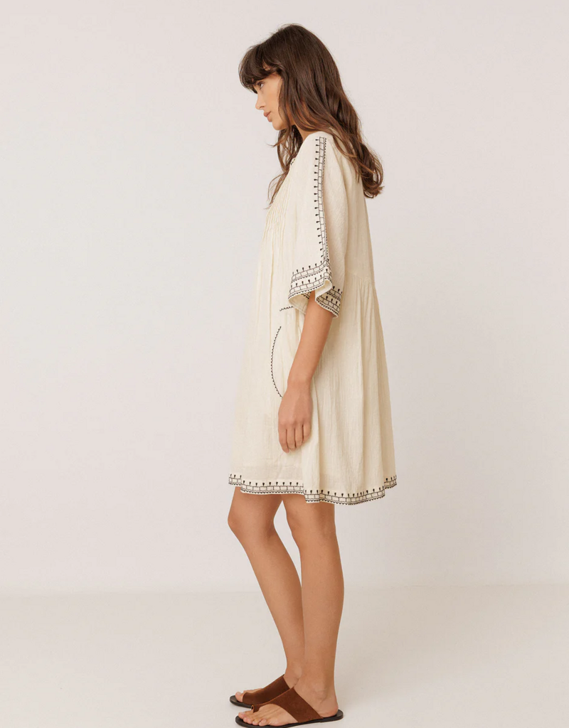 Indi and Cold Kristy Contrast Embroidered Dress