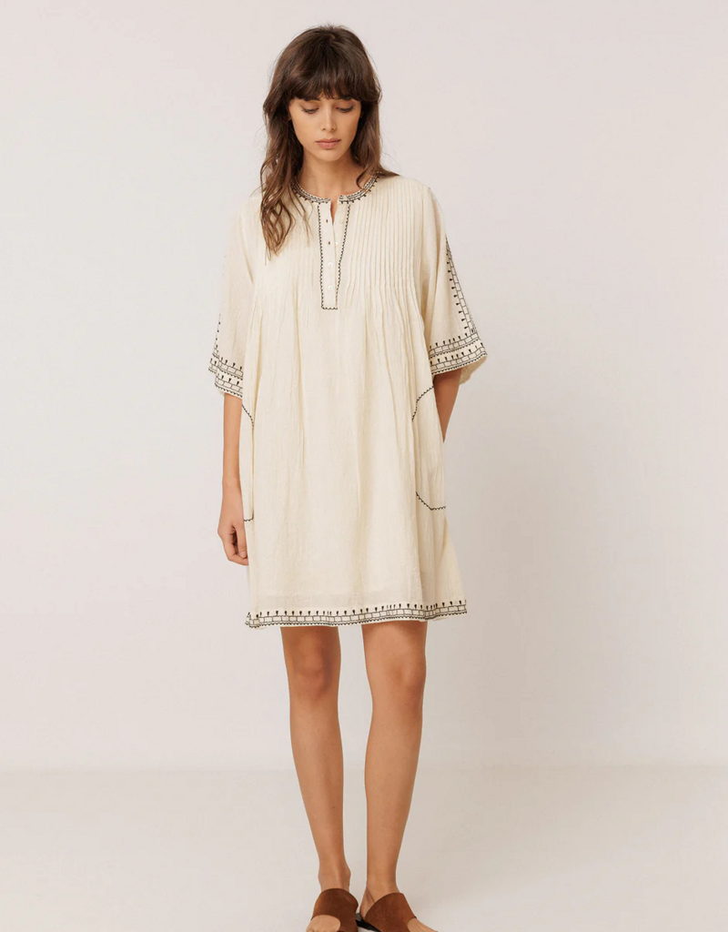 Indi and Cold Kristy Contrast Embroidered Dress