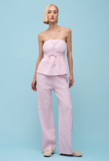 ASTRID Candy Pink Striped Linen Pant