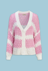 ASTRID Cindy Pink Chevron Stripe Cotton Cardigan