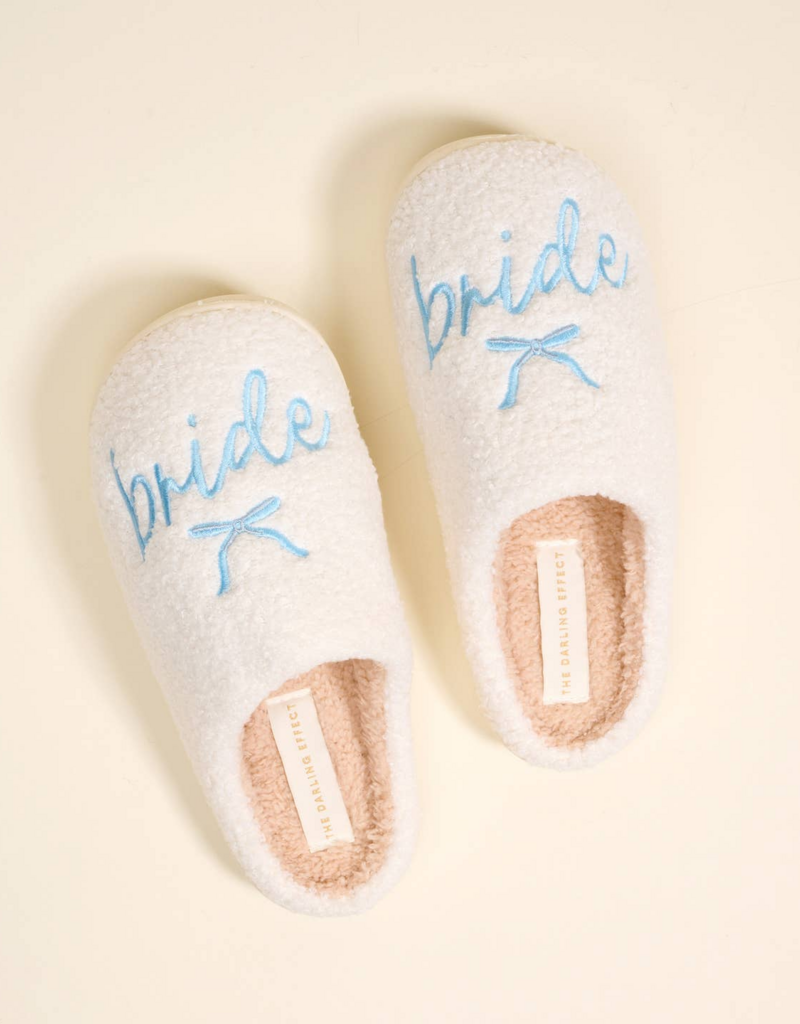 The Darling Effect Bride Fuzzy Slippers