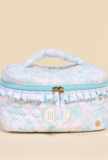 The Darling Effect Bride- Glam and Go Quilted Cosmetic Bag- Blue