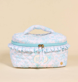 The Darling Effect Bride- Glam and Go Quilted Cosmetic Bag- Blue
