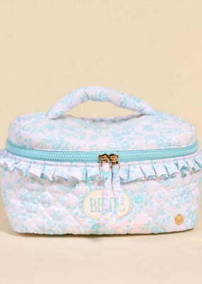 The Darling Effect Bride- Glam and Go Quilted Cosmetic Bag- Blue