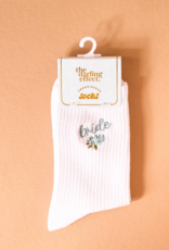 The Darling Effect Bride Embroidered Crew Socks