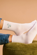 The Darling Effect Bride Embroidered Crew Socks