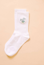 The Darling Effect Bride Embroidered Crew Socks