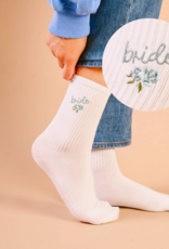 The Darling Effect Bride Emboridered Crew Socks