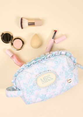 The Darling Effect Mrs. Essentials Quilted Cosmetic Pouch in Something Blue