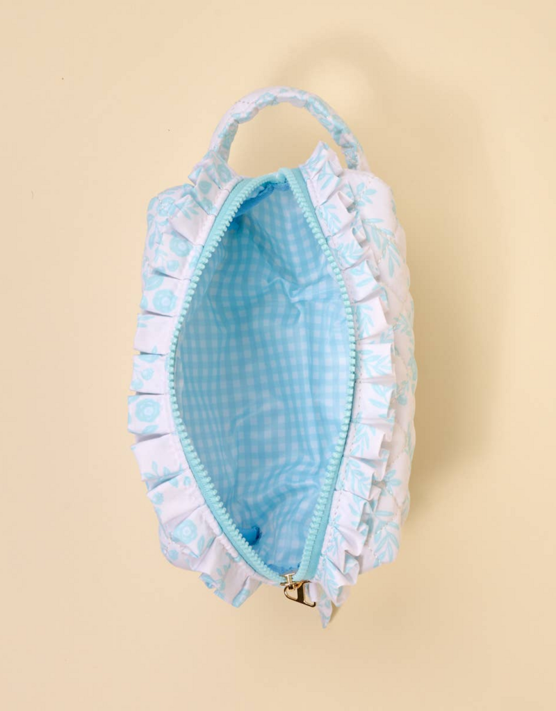 The Darling Effect Mrs. Essentials Quilted Cosmetic Pouch in Something Blue
