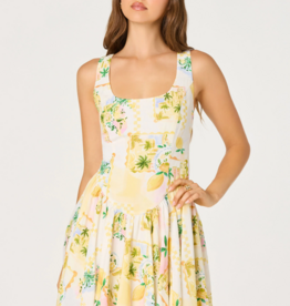 ASTR Reina Paradise Print A-Line Mini Dress