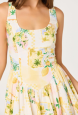 ASTR Reina Paradise Print A-Line Mini Dress