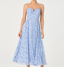 ASTR Bayley Floral Pleated Midi Dress