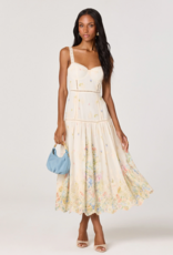 ASTR Pellagia Embroidered Eyelet Tiered Midi Dress