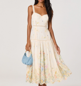 ASTR Pellagia Embroidered Eyelet Tiered Midi Dress