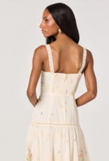 ASTR Pellagia Embroidered Eyelet Tiered Midi Dress