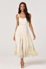 ASTR Pellagia Embroidered Eyelet Tiered Midi Dress