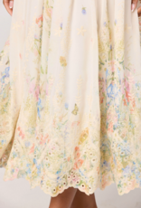 ASTR Pellagia Embroidered Eyelet Tiered Midi Dress